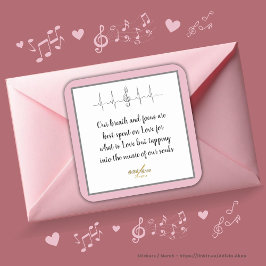 Quadrado Adesivo Ode ao Amor de Poet Adiela Akoo