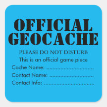 Adesivo oficial personalizado Geocache