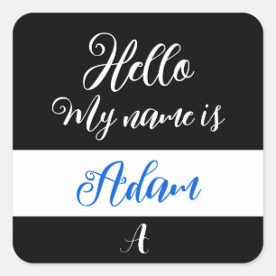 Quadrado Adesivo Olá "Olá Meu Nome é"