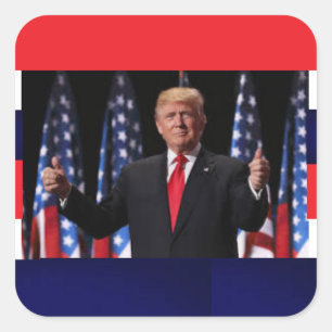 Quadrado Adesivo Patriótico Donald Trump