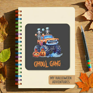 Quadrado Adesivo Personalizado de Caminhão Monstro de Hallo