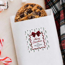 Adesivo Personalizado de Favor de Natal com Laço V