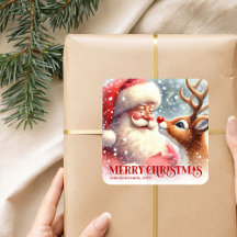 Adesivo Personalizado do Papai Noel Clássico e de 