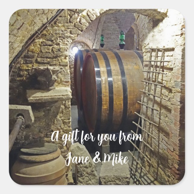 Quadrado Adesivo Personalizado para Adega de Vinho (Frente)
