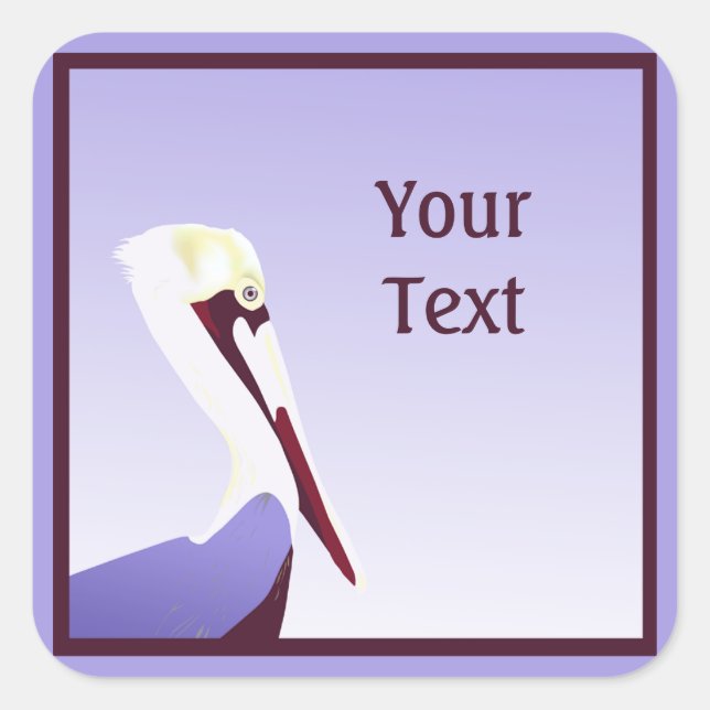 Quadrado Adesivo Personalizado Pelicano (Frente)