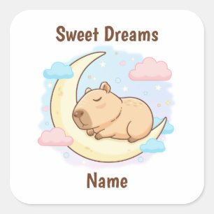 Quadrado Adesivo Personalizado Sonhos Doces Capivara