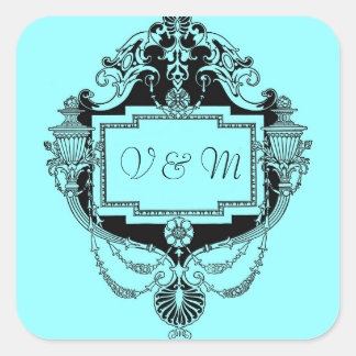 Quadrado adesivo personalizável de quadro do art nouveau