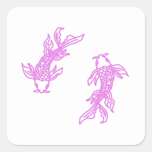 Quadrado Adesivo Pink Pisces Softwave – Gêmeos Peixes Suave (Frente)