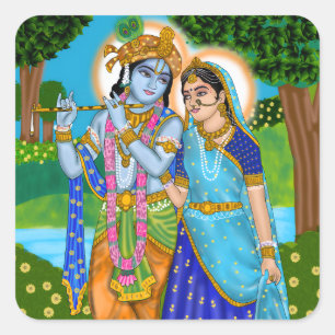 Quadrado Adesivo Radha Krishna