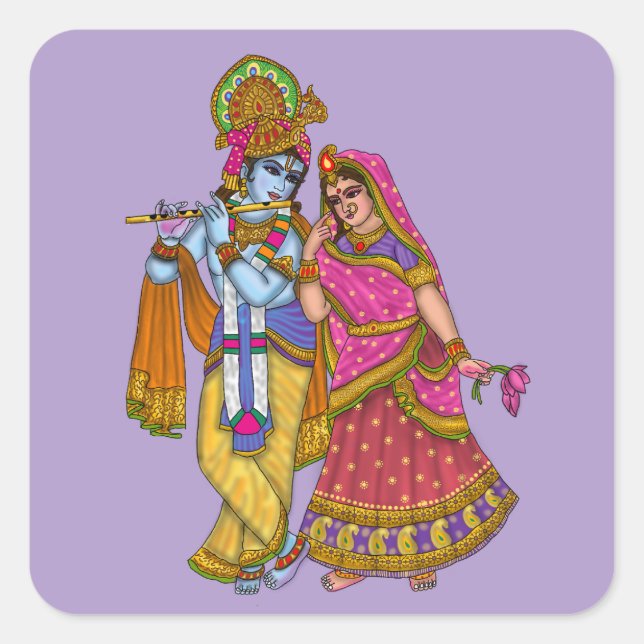 Quadrado Adesivo Radha Krishna (Frente)