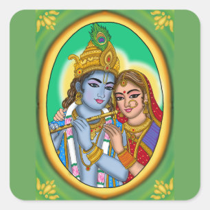 Quadrado Adesivo Radha Krishna