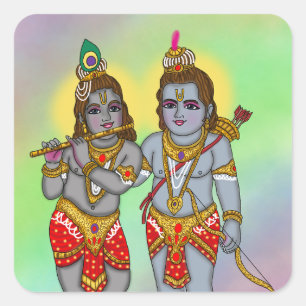 Quadrado Adesivo Ram & Krishna
