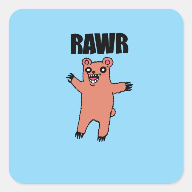 Quadrado Adesivo Rawr (Frente)