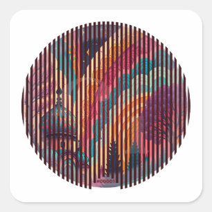 Quadrado Adesivo Redondo Mystic Stripes #00001 – Personaliz