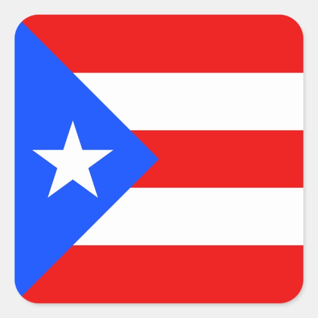 Quadrado Adesivo Retangular da Bandeira de Porto Rico (Frente)