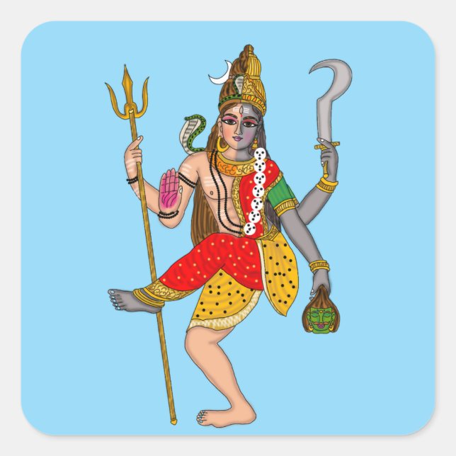Quadrado Adesivo Shiva Kali (Frente)