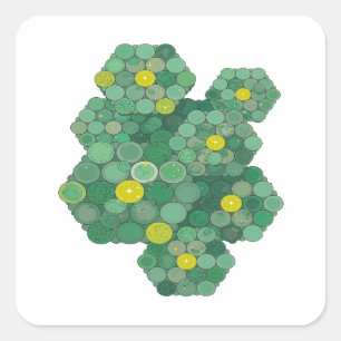 Quadrado Adesivo Sleek Green GREEN COINS AND STARS Design