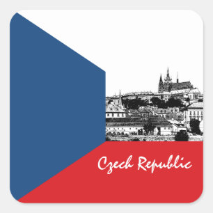 Quadrado Adesivo Tcheco, Praga, patriótico, Bandeira da Rep