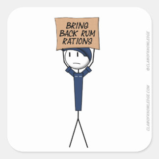 Quadrado Adesivo "Traz para trás Rum Rations"