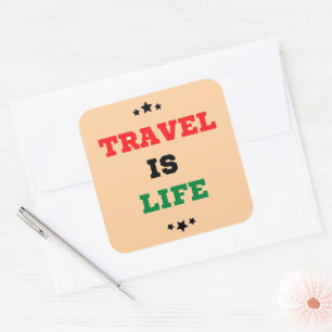 Quadrado Adesivo Viagem É Vida
