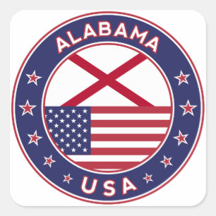 Quadrado Alabama, t-shirt do Alabama, adesivo do Alabama,