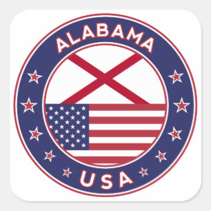 Quadrado Alabama, t-shirt do Alabama, adesivo do Alabama,