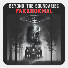 Quadrado Além dos limites do adesivo paranormal