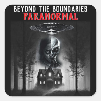 Quadrado Além dos limites do adesivo paranormal