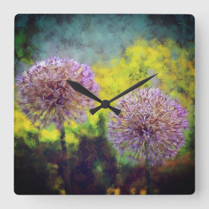 Quadrado Allium no Relógio da Parede da Tarde