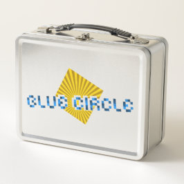 Quadrado Amarelo com Feixes e Texto de Pixel Opost