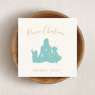 Quadrado Animal Reiki Master Dog Cat Cartão de visita