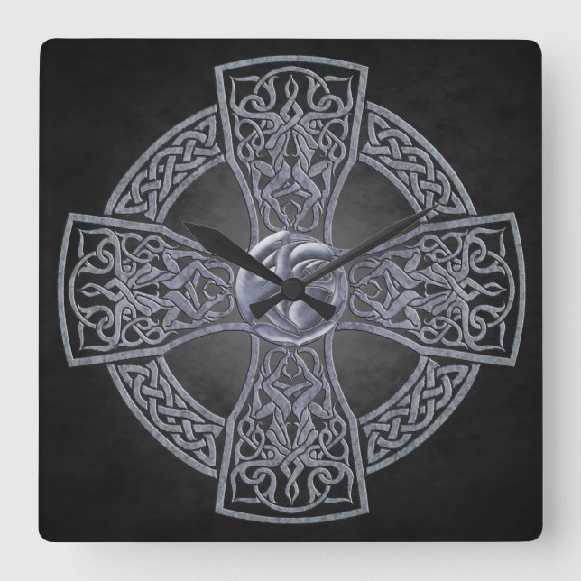 Quadrado Antigo Relógio Celta Irlandês (Frente)
