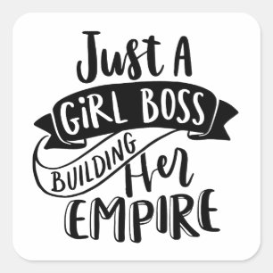 Quadrado Apenas Um Chefe De Menina Construindo Seus Adesivo
