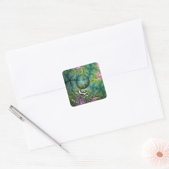 Quadrado Aproveitando o adesivo de viagem (Envelope)