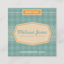 Aqua retro do cartão de visita da forma do