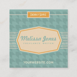 Quadrado Aqua retro do cartão de visita da forma do