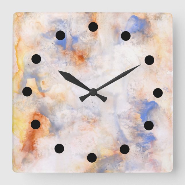 Quadrado Aquarela no Relógio Solto (Frente)