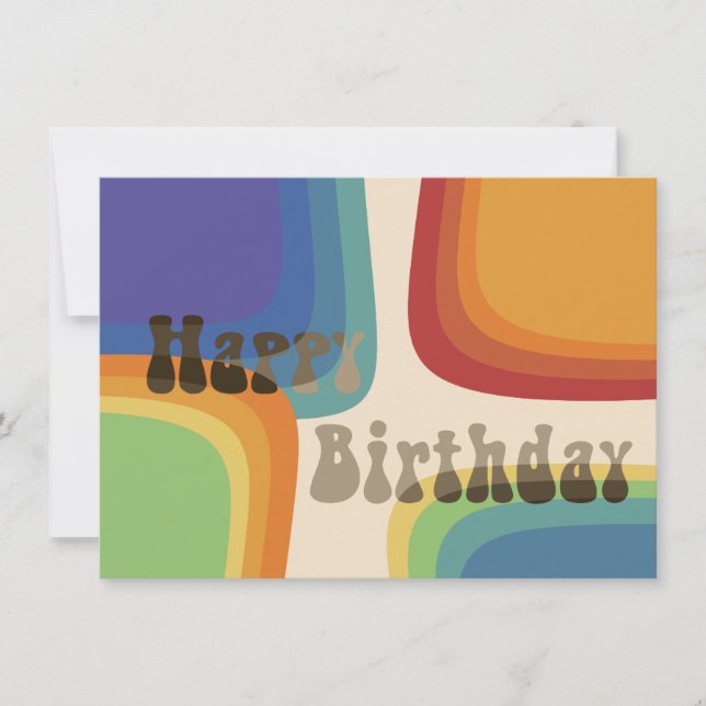 Quadrado arco-íris cartão dos anos 70 (Frente)