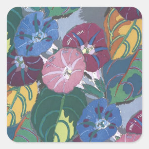 Quadrado Art Deco Petunias - Adesivo