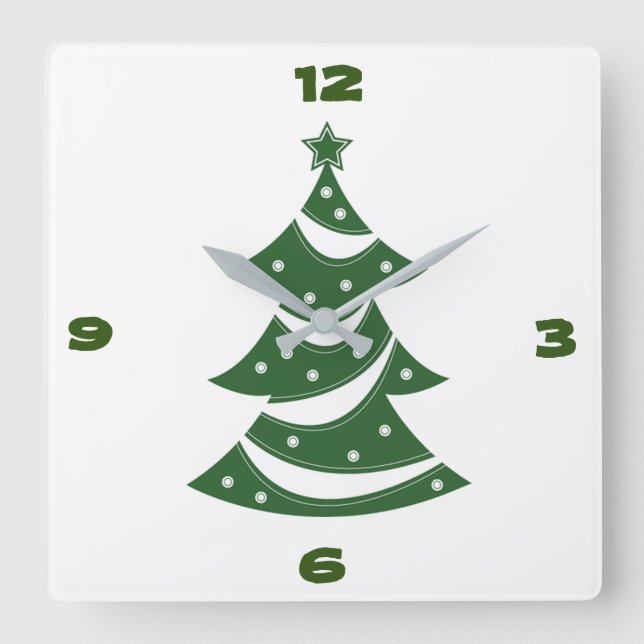 QUADRADO **ÁRVORE DE NATAL CUTA** RELÓGIO (Frente)