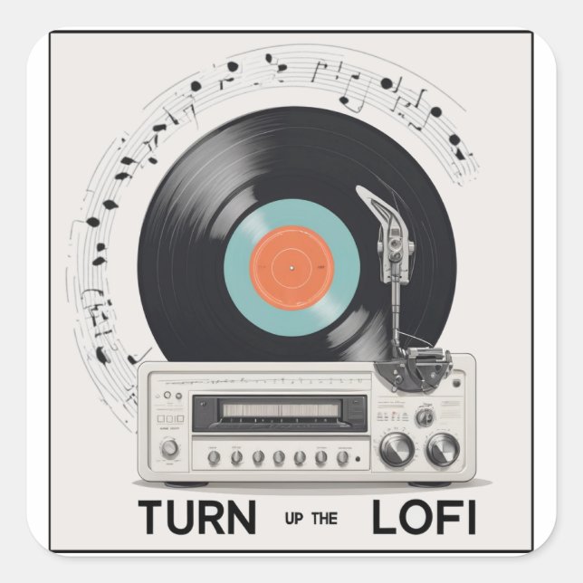 Quadrado Aumente O Adesivo LoFi (Frente)