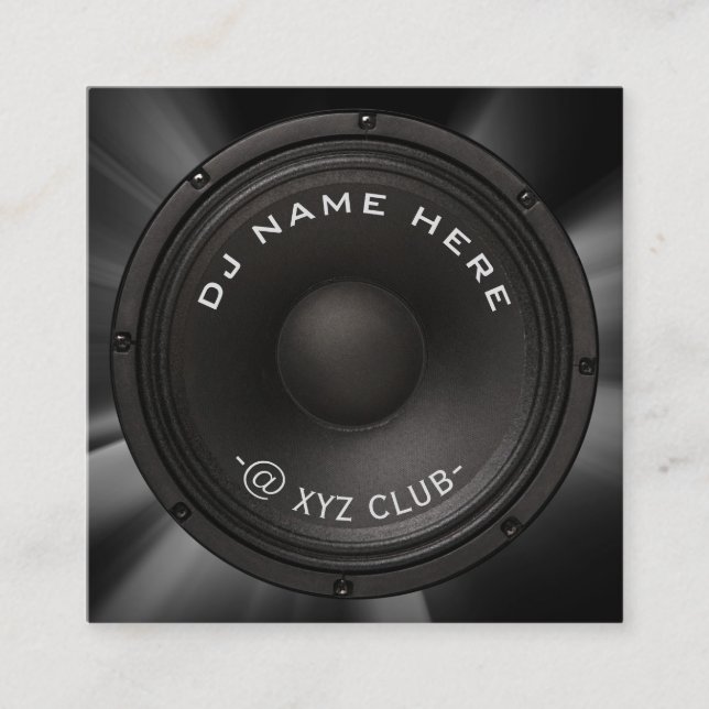 Quadrado Auto-falante Cartão de visita DJ (Frente)