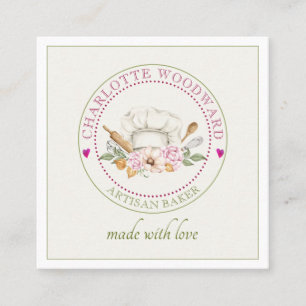 Quadrado Baker Chefs Hat Cartão de visita