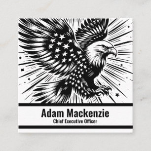 Quadrado Bald Eagle American Flag Cartão de visita Patrióti