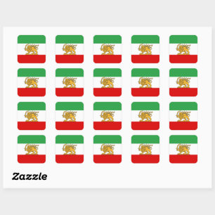 Quadrado Bandeira Mini Adesivo Leão e Sol do IRÃ