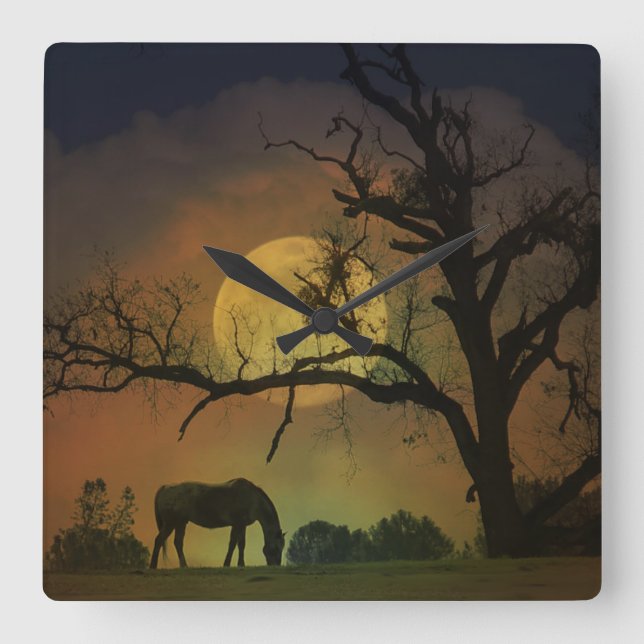 Quadrado Belo Cavalo no Relógio da Lua de Colheita (Frente)