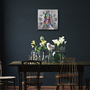 Quadrado Bloqueio holográfico de cowboy inicializa relógio 