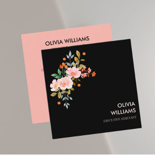 Quadrado Boho Floral FLOWERS Square Cartão de visita