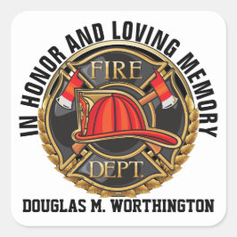 Quadrado BOMBEIRO Adesivo Comemorativo In Memoriam