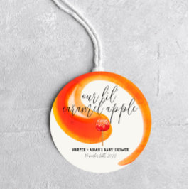 Quadrado Caramel Apple - Chá de fraldas Vermelho - Adesivo 